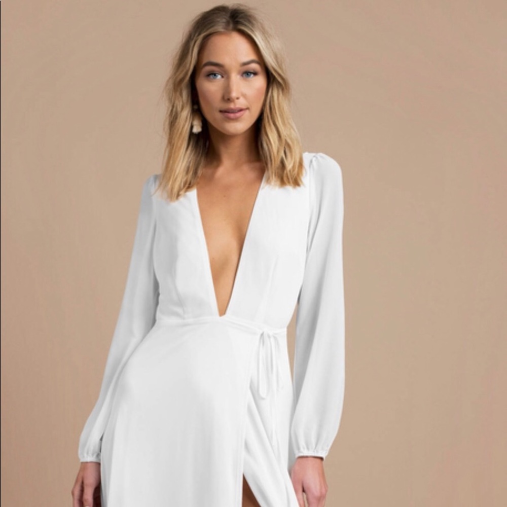 Beautiful white wrap dress by Tobi